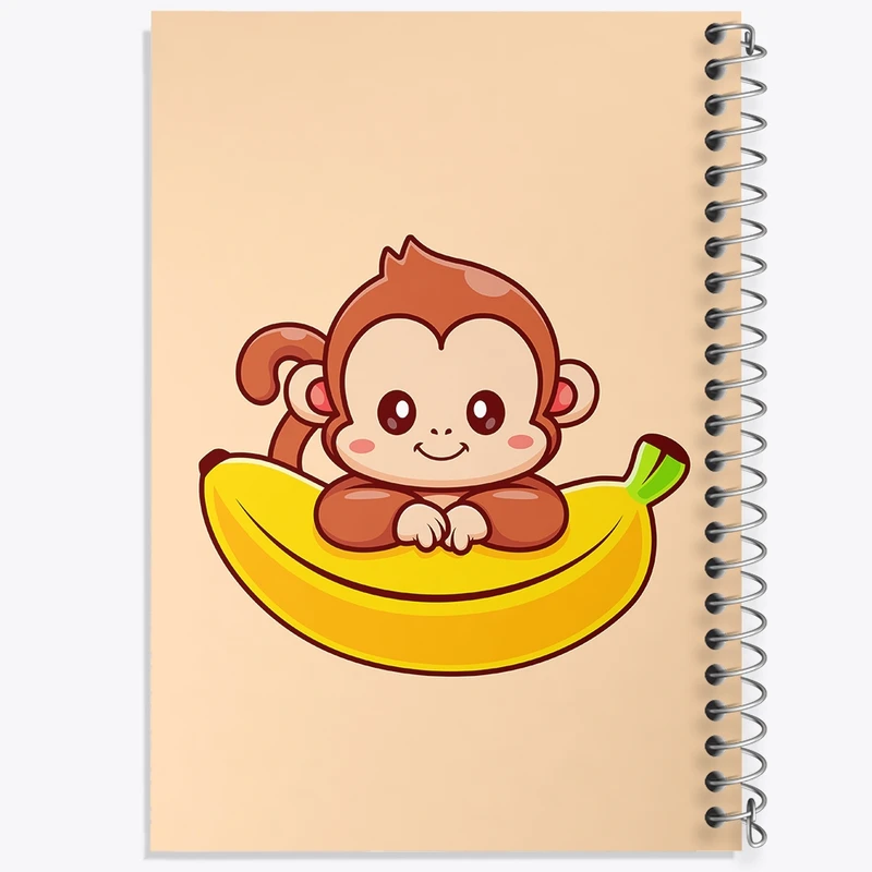 دفتر طراحی 50 برگ خندالو طرح حیوانات بامزه میمون کد 29717