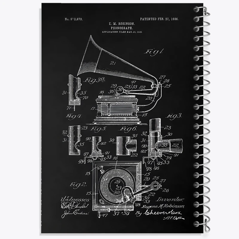 دفتر شطرنجی 50 برگ خندالو طرح گرامافون (Gramophone) کد N8096