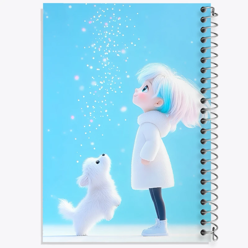 دفتر نقاشی 50 برگ خندالو طرح دختر و سگ بامزه کد F8715