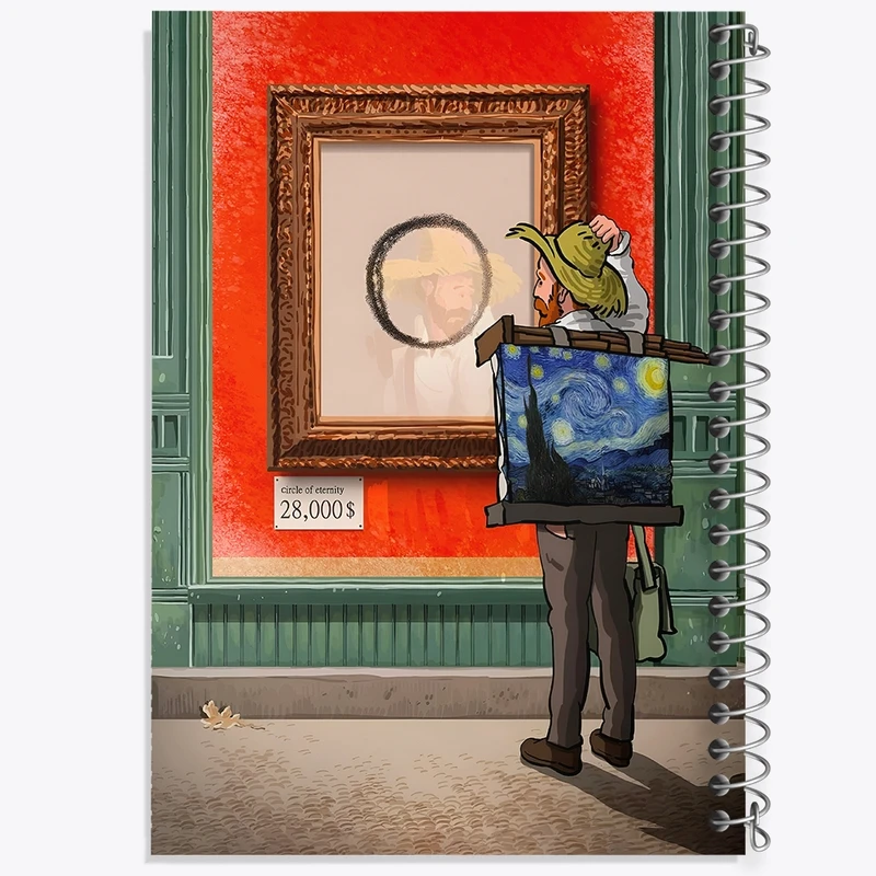 دفتر طراحی 50 برگ خندالو طرح ونسان ونگوگ کد F8811