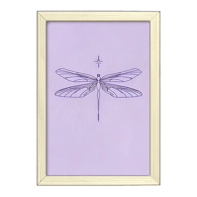 تابلو خندالو طرح سنجاقک بنفش کد F3731