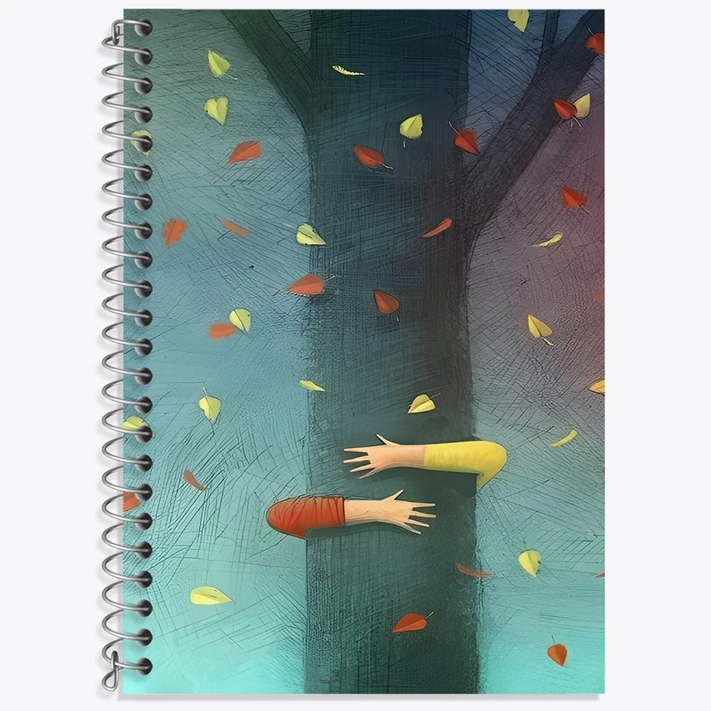 دفتر زبان 50 برگ خندالو مدل سه خط طرح عاشق طبیعت کد N6138