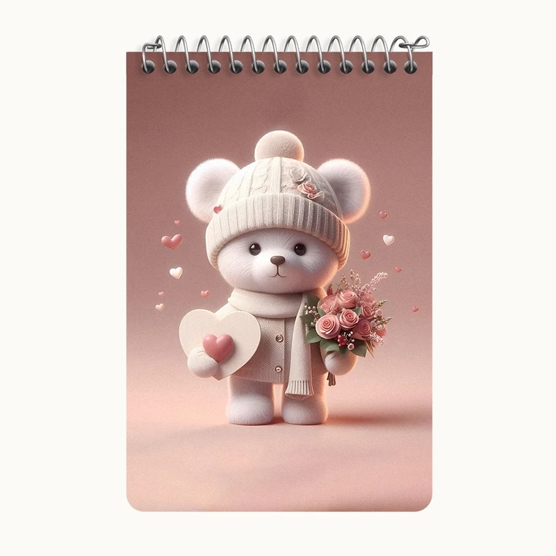 دفتر یادداشت 50 برگ خندالو طرح خرس کیوت کد F5668