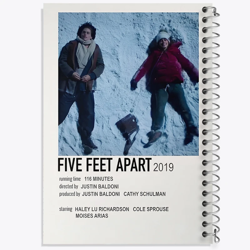دفتر ژورنال نویسی 50 برگ خندالو مدل نقطه ای طرح پنج قدم فاصله (Five Feet Apart) کد F13196