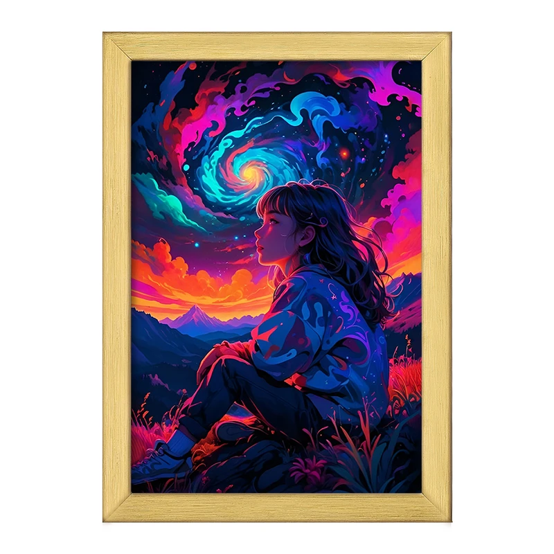 تابلو خندالو طرح دختر و آسمان کد F11840