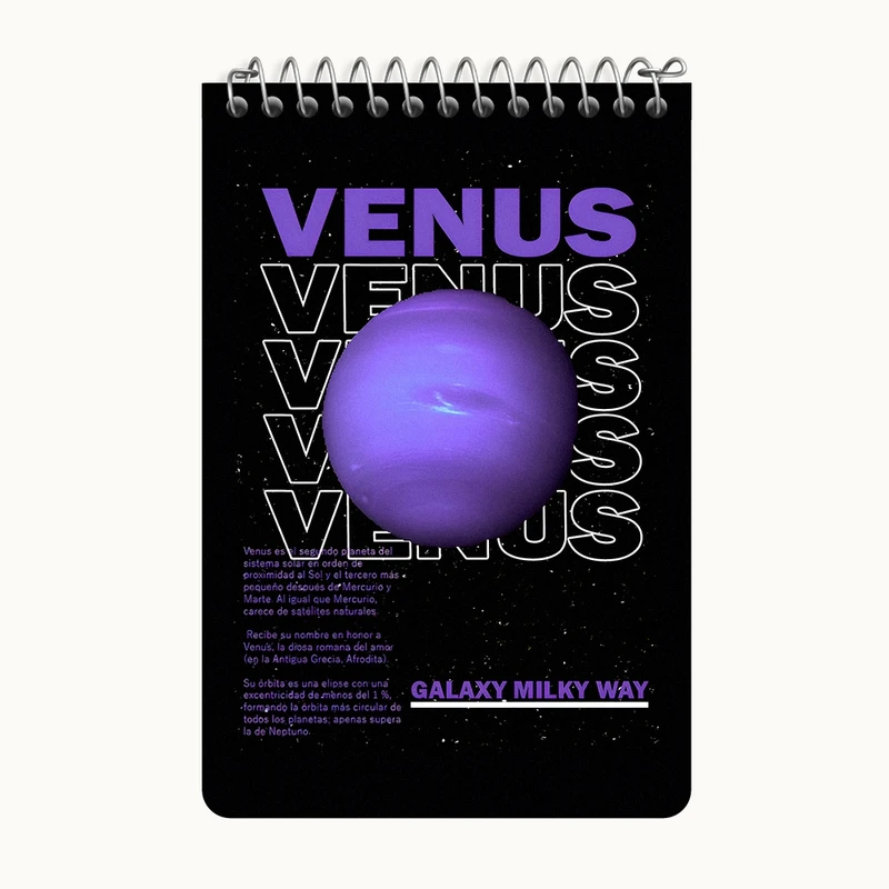 دفتر یادداشت 50 برگ خندالو طرح زهره (Venus) کد F10665