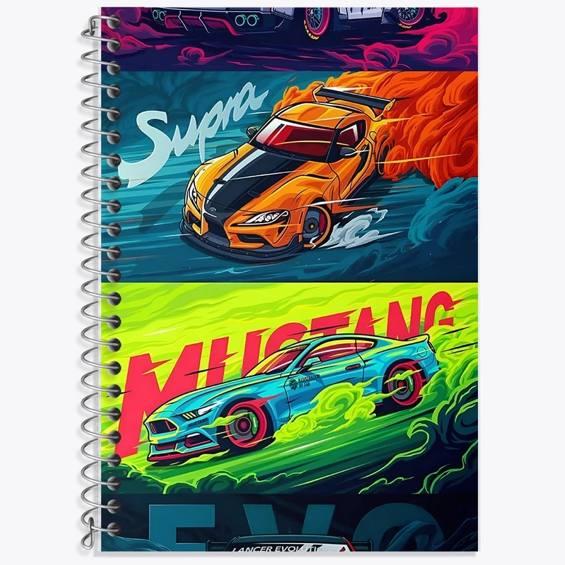 دفتر زبان 50 برگ خندالو مدل سه خط طرح تویوتا (Toyota Supra) کد F13739