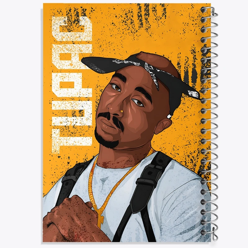 دفتر شطرنجی 50 برگ خندالو طرح توپاک (Tupac) کد F4634