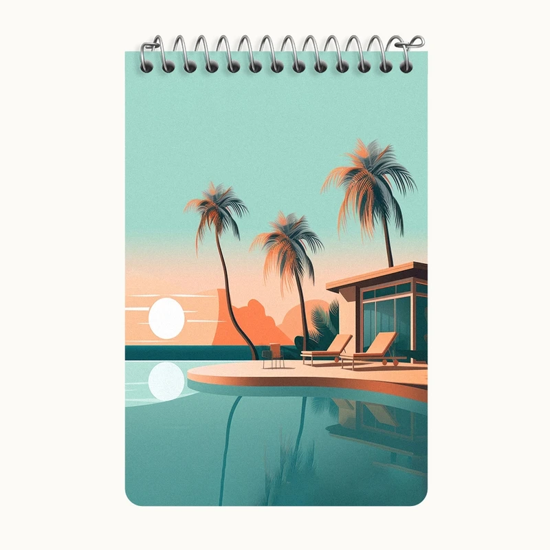 دفتر یادداشت 50 برگ خندالو طرح منظره غروب کد F3568