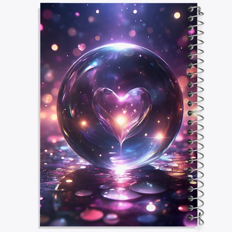 دفتر طراحی 50 برگ خندالو طرح قلب شیشه ای کد F8556