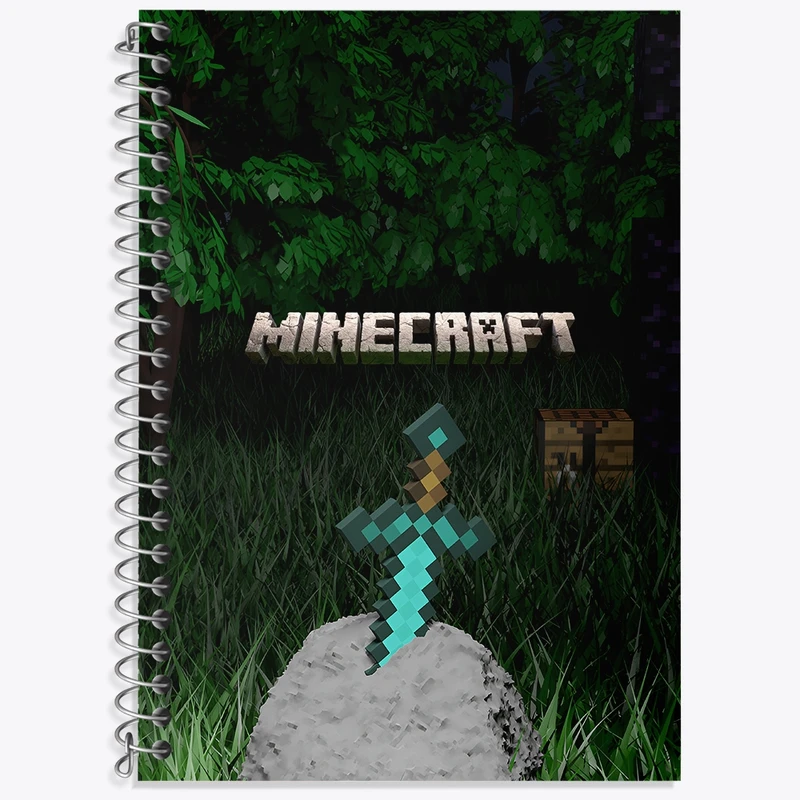 دفتر لغت 50 برگ خندالو طرح بازی ماینکرافت (Minecraft) کد N8676