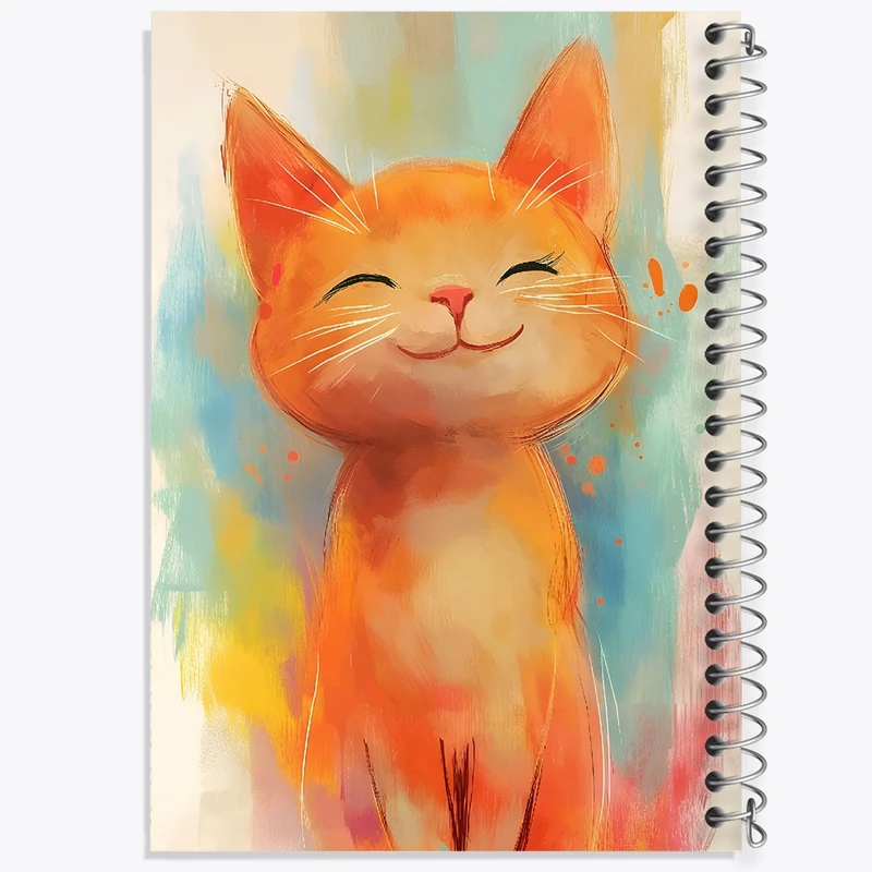 دفتر طراحی 50 برگ خندالو طرح گربه بامزه کد N5362