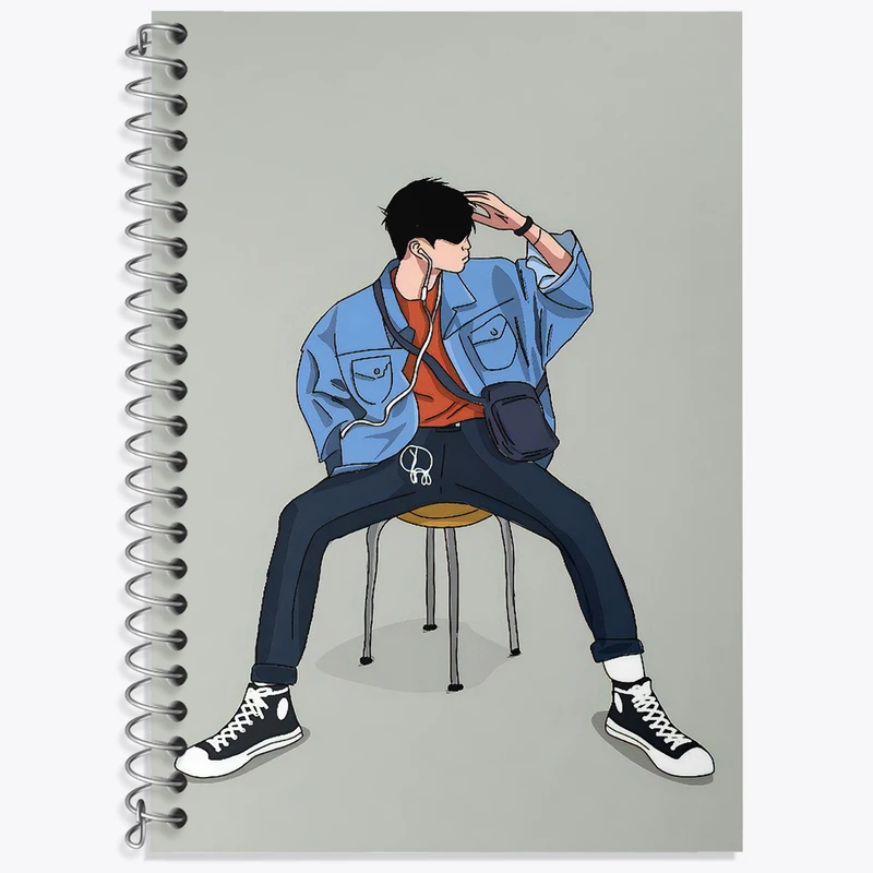 دفتر نت موسیقی 50 برگ خندالو طرح پسرانه مینیمال کد F3237