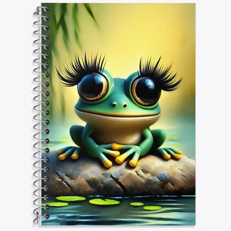 دفتر زبان 50 برگ خندالو مدل سه خط طرح قورباغه کد F11619