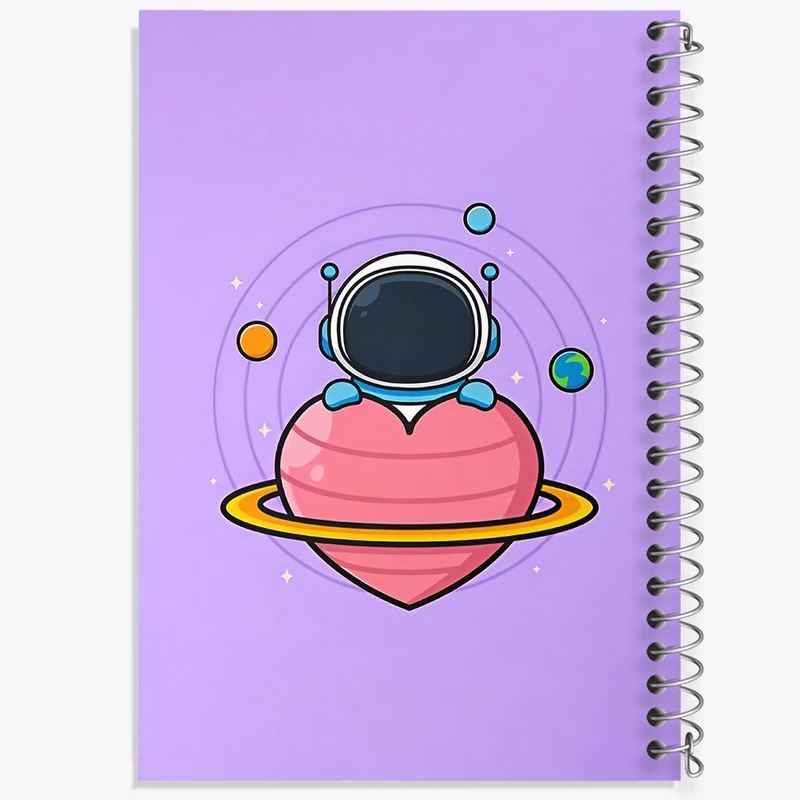 دفتر طراحی 50 برگ خندالو طرح فضانورد بامزه کد N5170