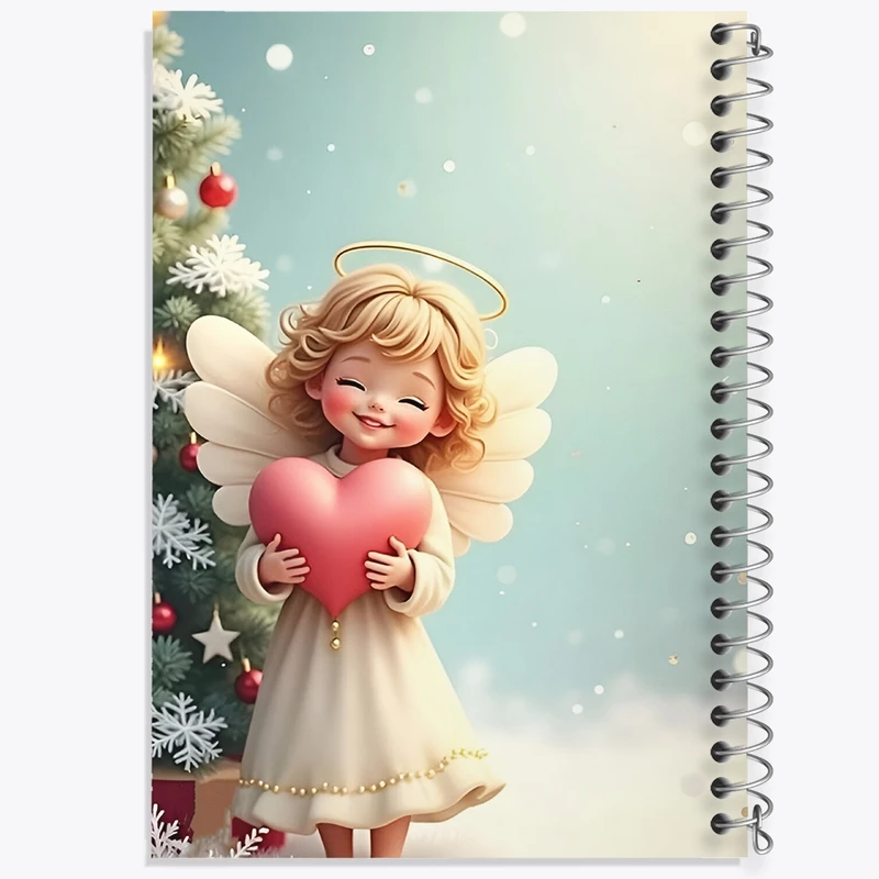 دفتر ژورنال نویسی 50 برگ خندالو مدل نقطه ای طرح فرشته کیوت کد F8686