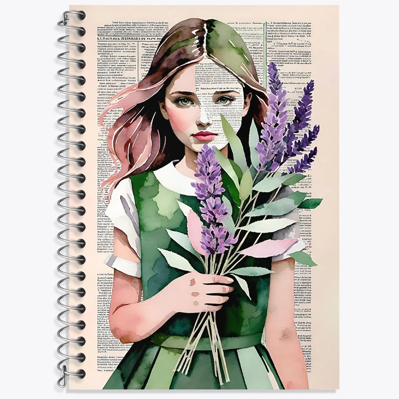 دفتر زبان 50 برگ خندالو مدل سه خط طرح دخترانه کد F3820