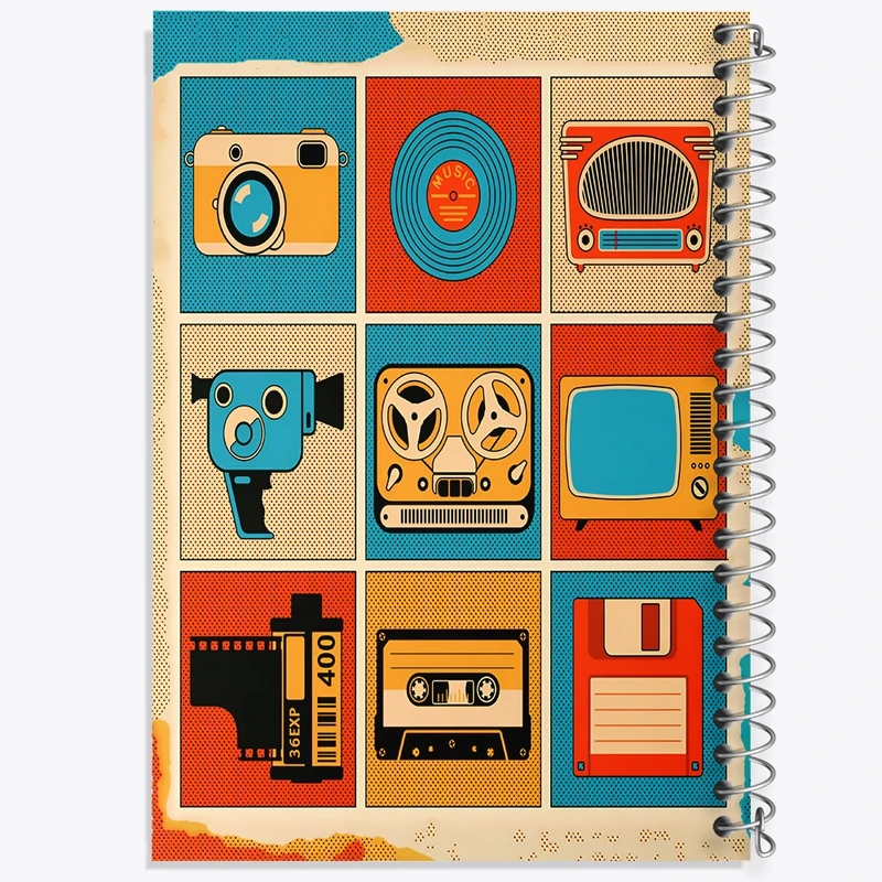 دفتر شطرنجی 50 برگ خندالو طرح موسیقی و عکاسی کد F9709