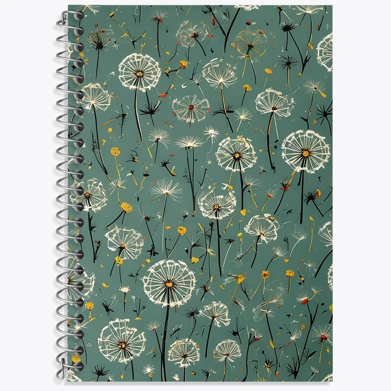 دفتر زبان 50 برگ خندالو مدل سه خط طرح پترن قاصدک کد N6077