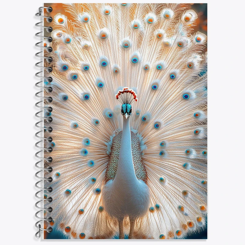 دفتر زبان دوخط 50 برگ خندالو طرح طاووس کد F10739