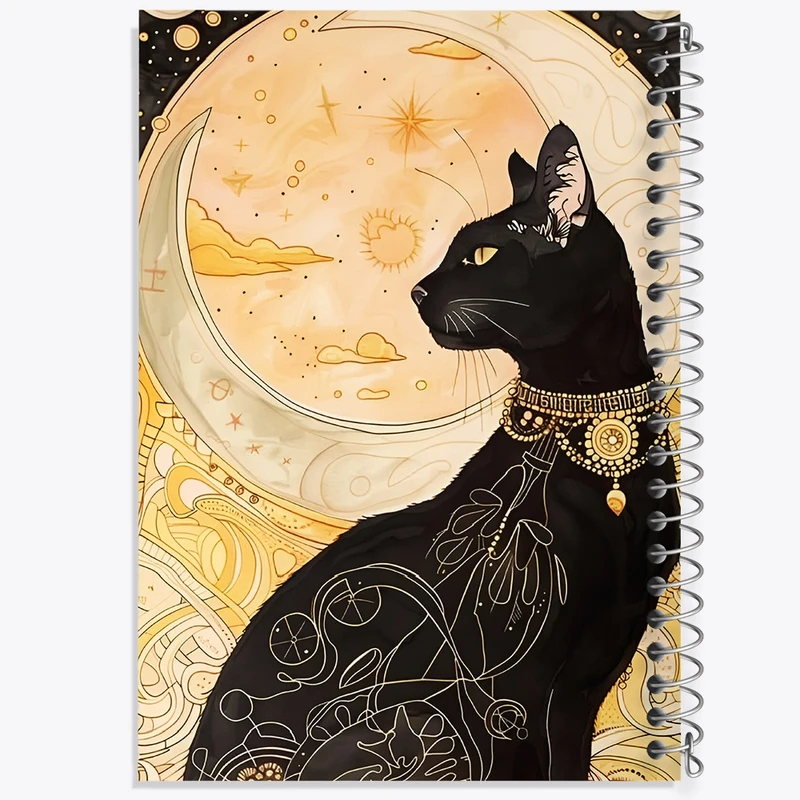 دفتر شطرنجی 50 برگ خندالو مدل گربه و ماه کد F4661