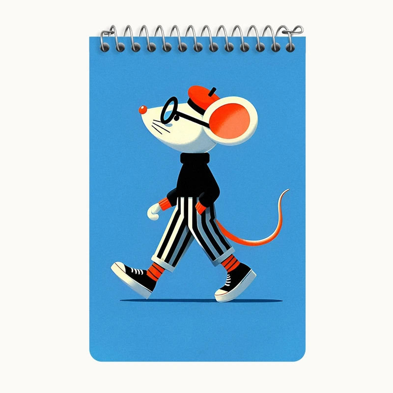 دفتر یادداشت 50 برگ خندالو طرح موش بانمک کد F7963