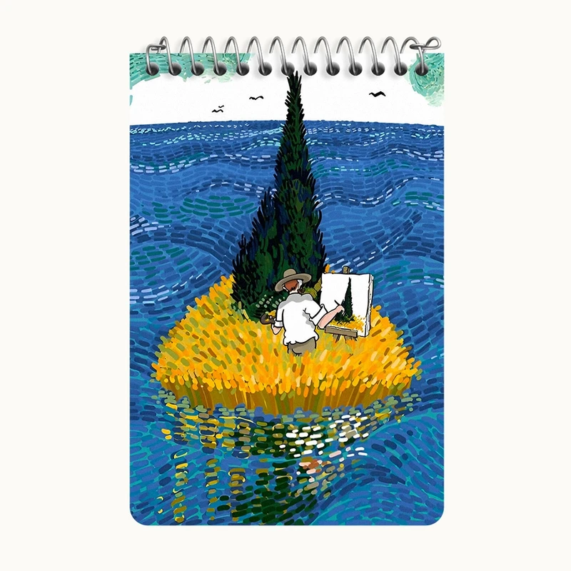 دفتر یادداشت 50 برگ خندالو طرح ونسان ونگوگ کد F6497