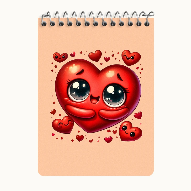 دفتر یادداشت 50 برگ خندالو طرح قلب کیوت کد N6683