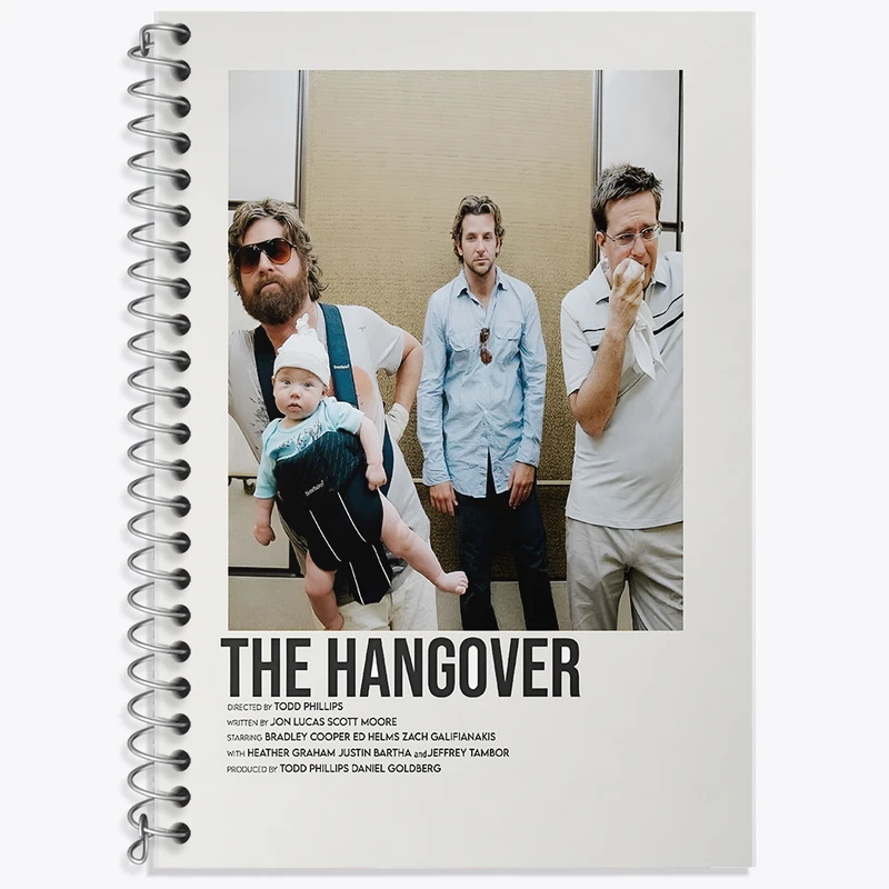 دفتر زبان دوخط 50 برگ خندالو طرح خماری (The Hangover) کد F13395