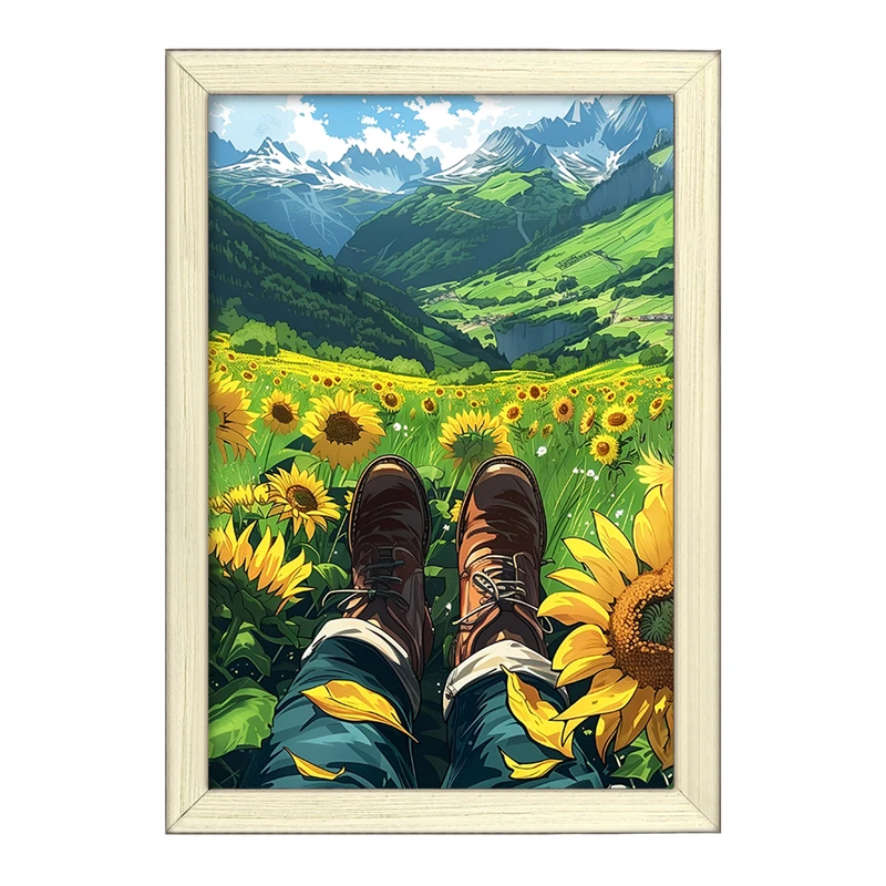 تابلو خندالو طرح مزرعه آفتابگردان کد F4541