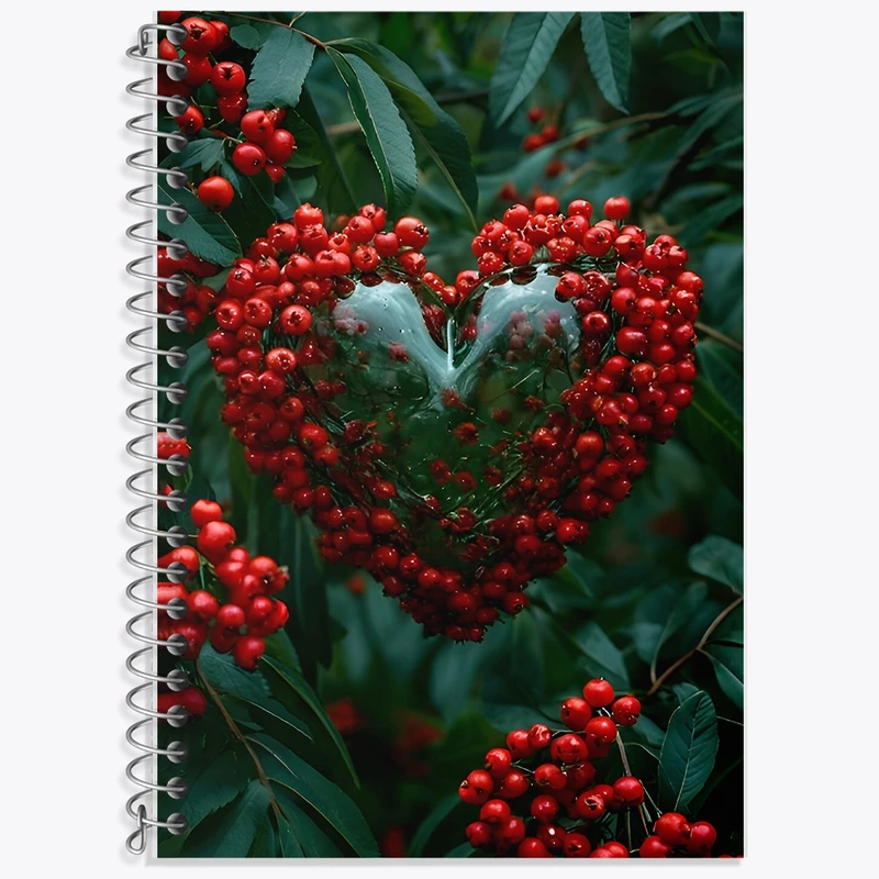 دفتر زبان 50 برگ خندالو مدل سه خط طرح قلب شیشه ای کد F8977