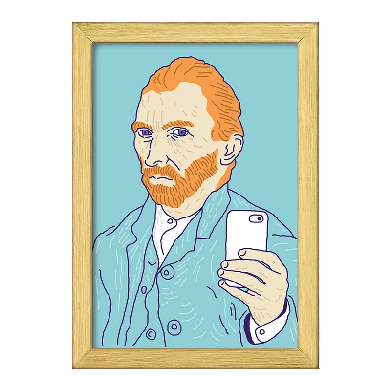 تابلو خندالو طرح سلف پرتره ونگوگ  کد 3733