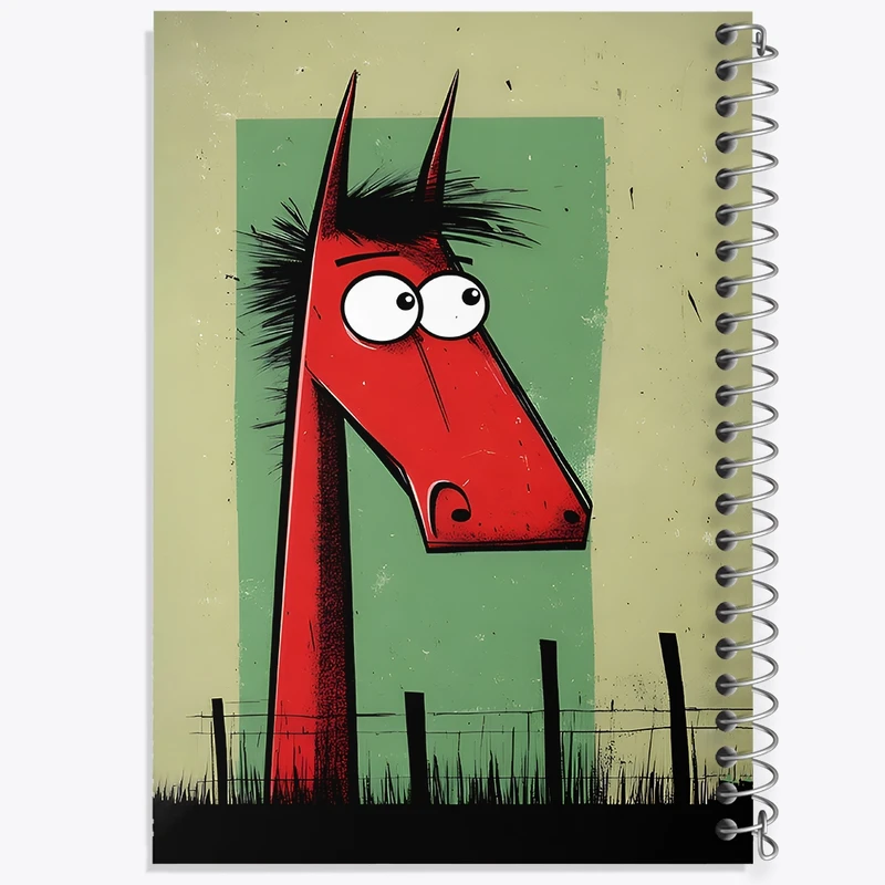 دفتر طراحی 50 برگ خندالو طرح اسب بانمک کد N7097