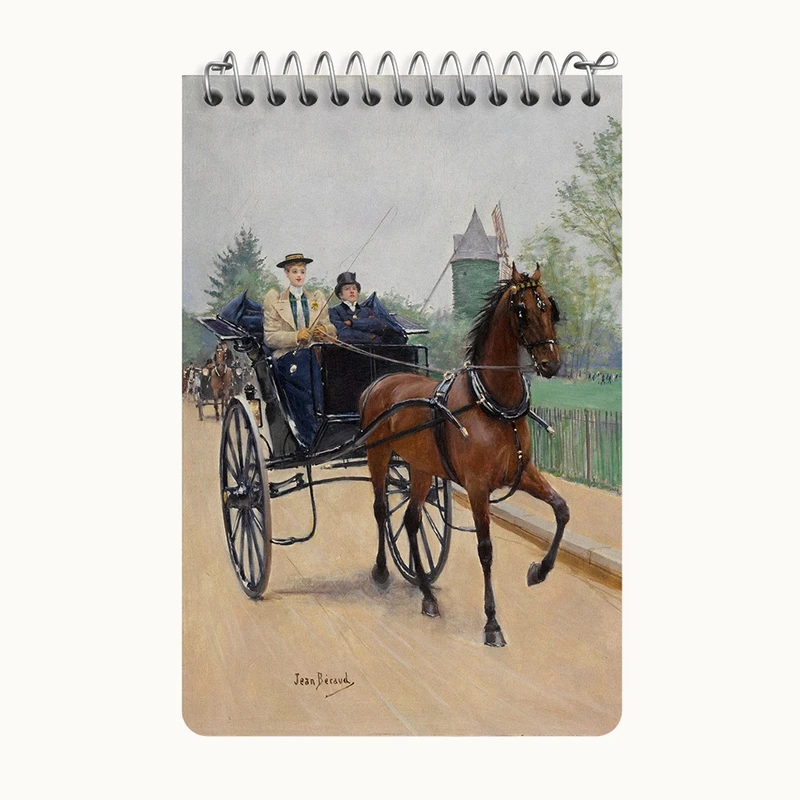 دفتر یادداشت 50 برگ خندالو طرح نقاشی کالسکه اثر ژان برو کد F12347