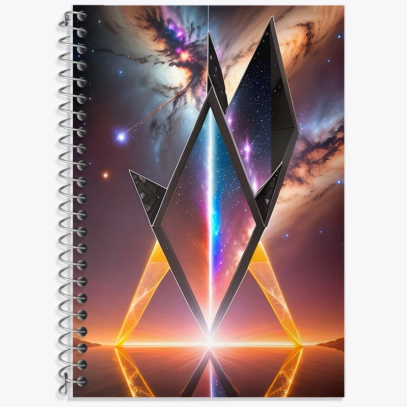 دفتر زبان دوخط 50 برگ خندالو طرح اتریوم (Ethereum) کد F10613