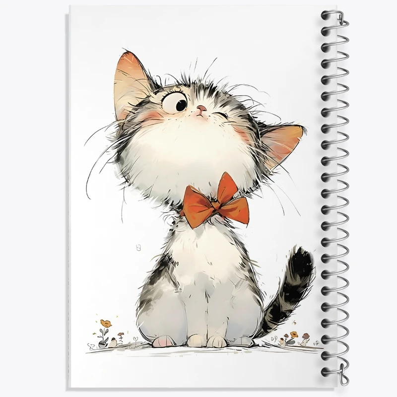 دفتر طراحی 50 برگ خندالو طرح گربه (Cat) کد N3856