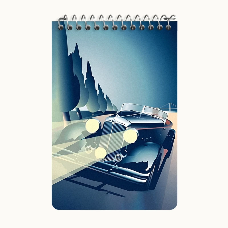 دفتر یادداشت 50 برگ خندالو طرح ماشین کلاسیک کد F4960