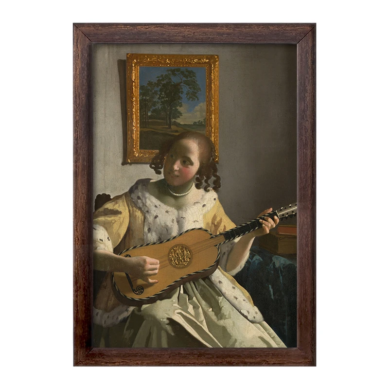 تابلو خندالو طرح نقاشی نوازنده گیتار اثر یوهانس فرمیر کد F12427