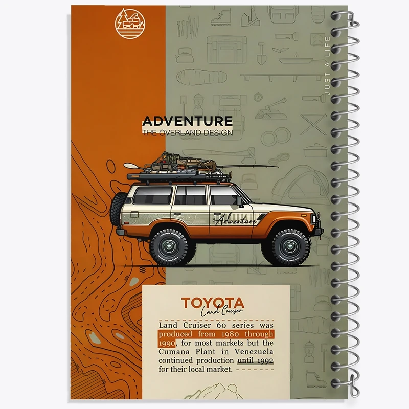 دفتر شطرنجی 50 برگ خندالو طرح تویوتا (Toyota) کد F14164