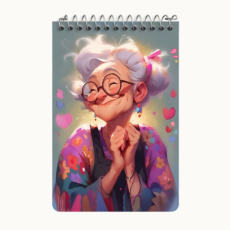 دفتر یادداشت 50 برگ خندالو طرح مادربزرگ کد F5794