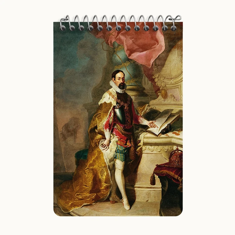 دفتر یادداشت 50 برگ خندالو طرح نقاشی قیصر ماکسیمیلیان دوم اثر فرانتس آنتون پالکو کد F12448