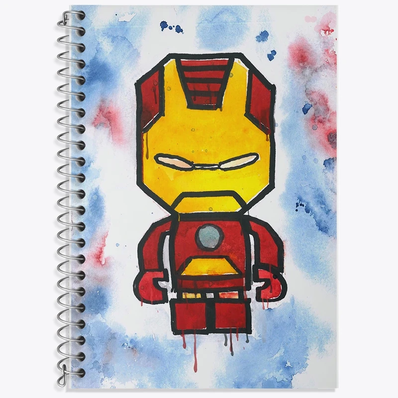 دفتر زبان 50 برگ خندالو مدل سه خط طرح مرد آهنی مارول (Marvel) کد F11349