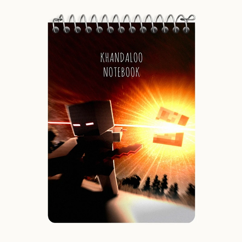 دفتر یادداشت 50 برگ خندالو طرح بازی ماینکرافت (Minecraft) کد N8763