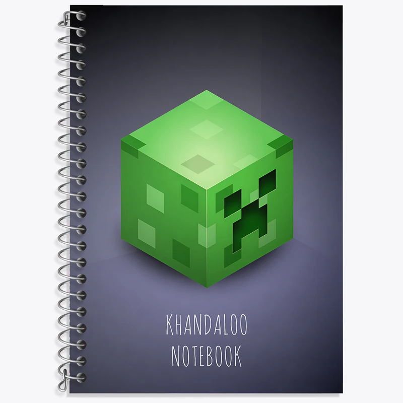 دفتر زبان 50 برگ خندالو مدل دو خط طرح بازی ماینکرافت (Minecraft) کد N8728