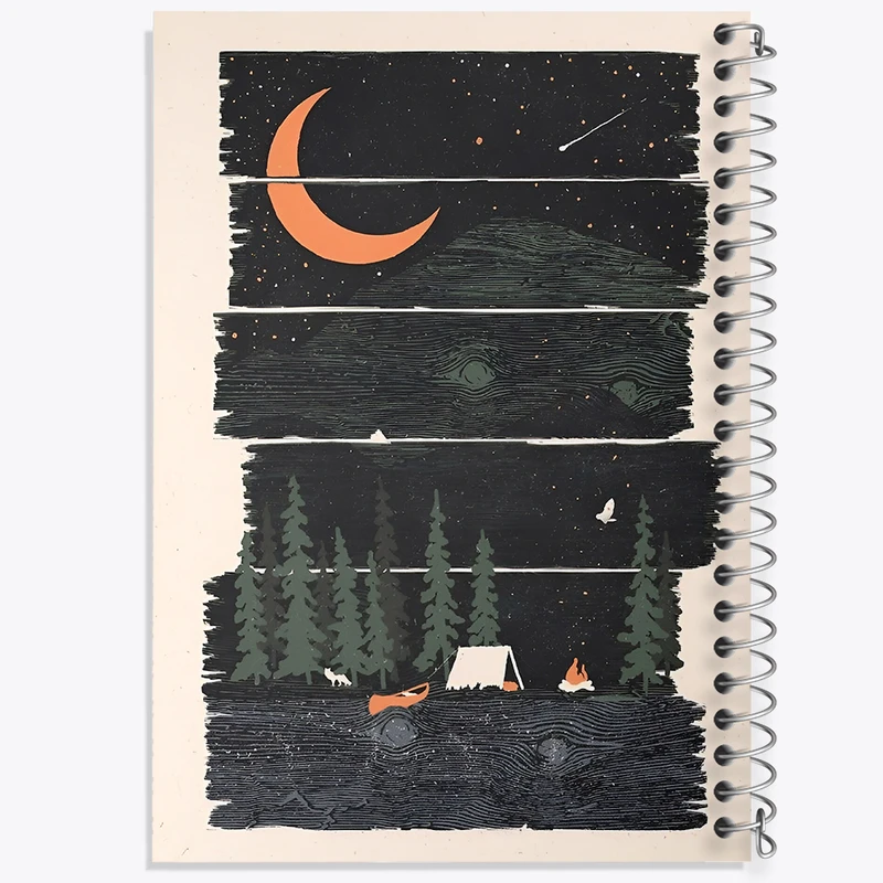 دفتر مشق 50 برگ خندالو طرح کمپ شبانه کد N6425