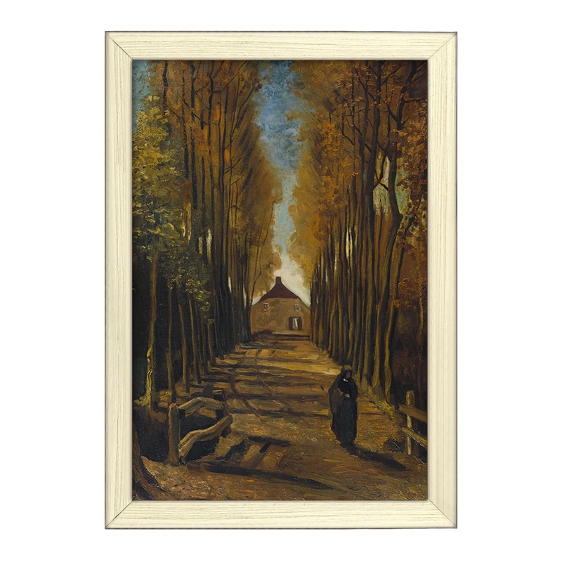 تابلو خندالو طرح نقاشی خیابان صنوبرها در پاییز اثر ونسان ونگوگ کد F12420