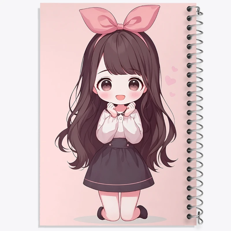 دفتر شطرنجی 50 برگ خندالو طرح دخترانه کیوت کد F3620