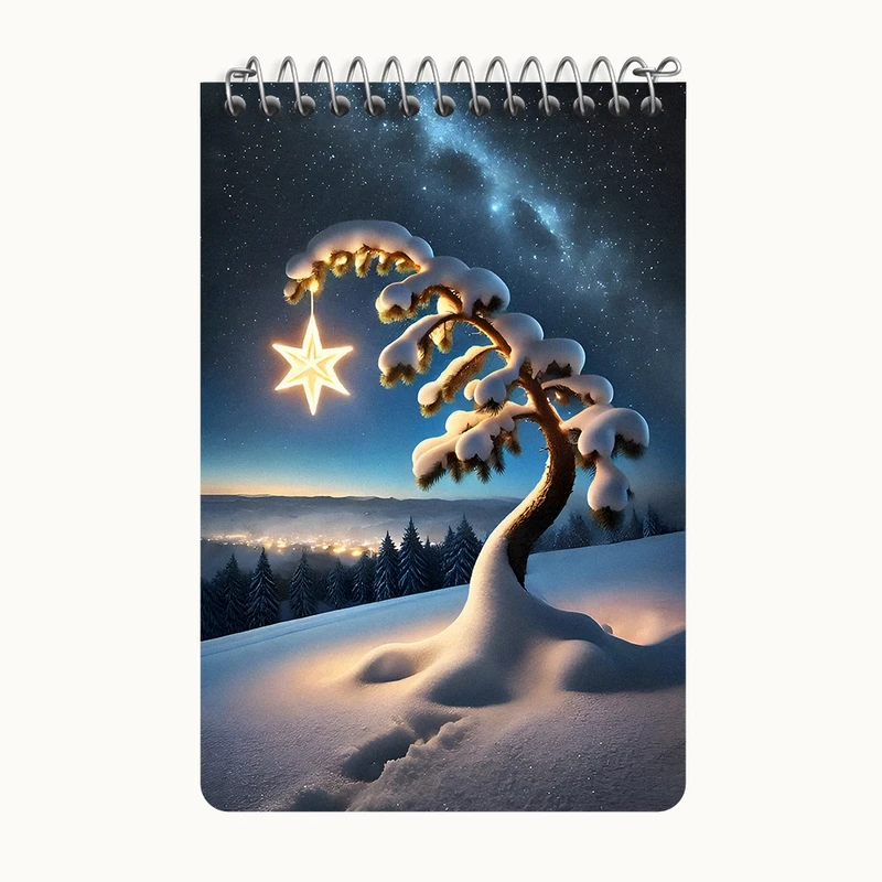 دفتر یادداشت 50 برگ خندالو طرح منظره برفی کد F9973