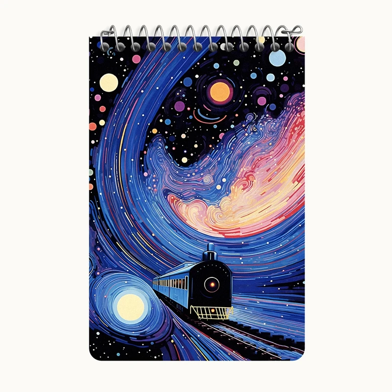 دفتر یادداشت 50 برگ خندالو طرح قطار کهکشانی کد F4573