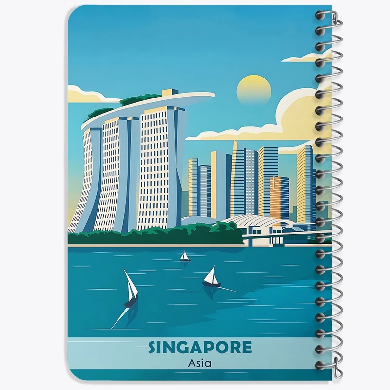 دفتر یادداشت 50 برگ خندالو طرح سنگاپور (Singapore) کد 37710